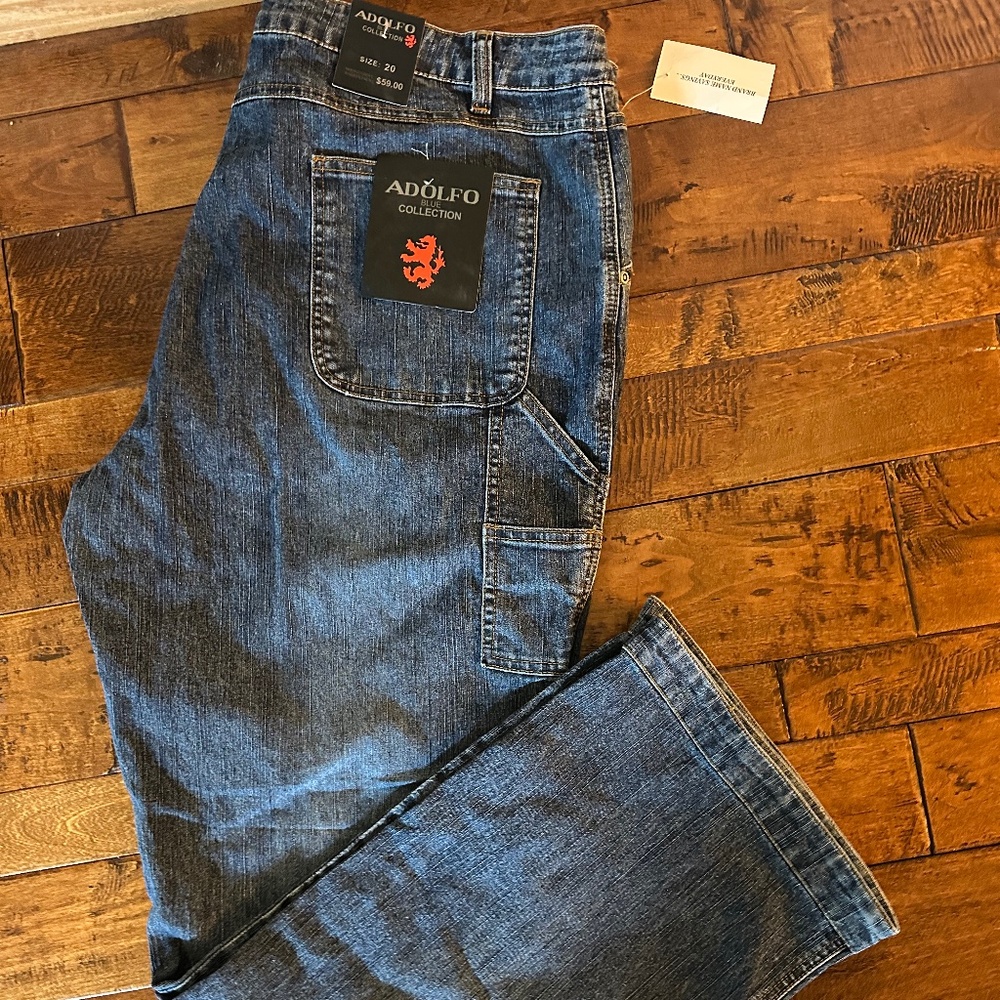 Women's Adolfo Blue Collection Carpenter Style Jeans.  Size 20 NWT